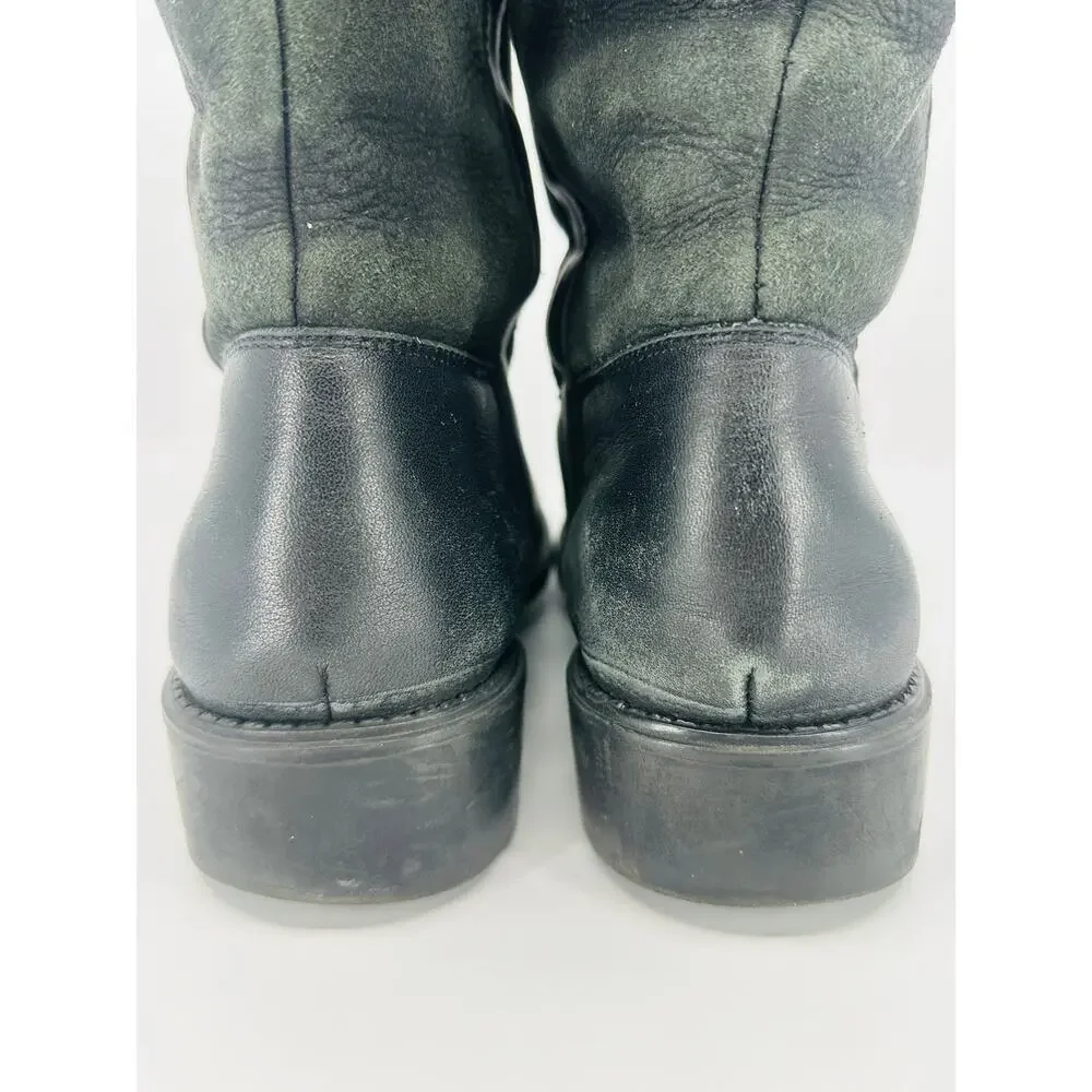 Santana Canada Women's Vermont Black Leather Shearling Lined Boots Size 8.5